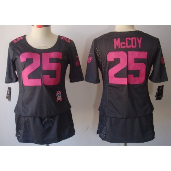 Nike Philadelphia Eagles #25 LeSean McCoy Breast Cancer Awareness Gray Womens Jersey