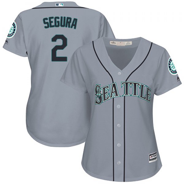 Mariners #2 Jean Segura Grey Road Women's Stitched Baseball Jersey