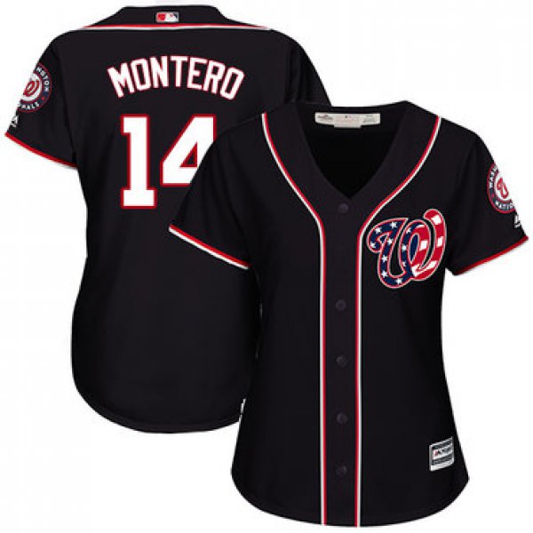 Nationals #14 Miguel Montero Navy Blue Alternate Women's Stitched Baseball Jersey