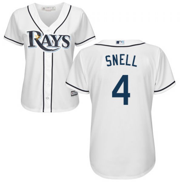 Rays #4 Blake Snell White Home Women's Stitched Baseball Jersey