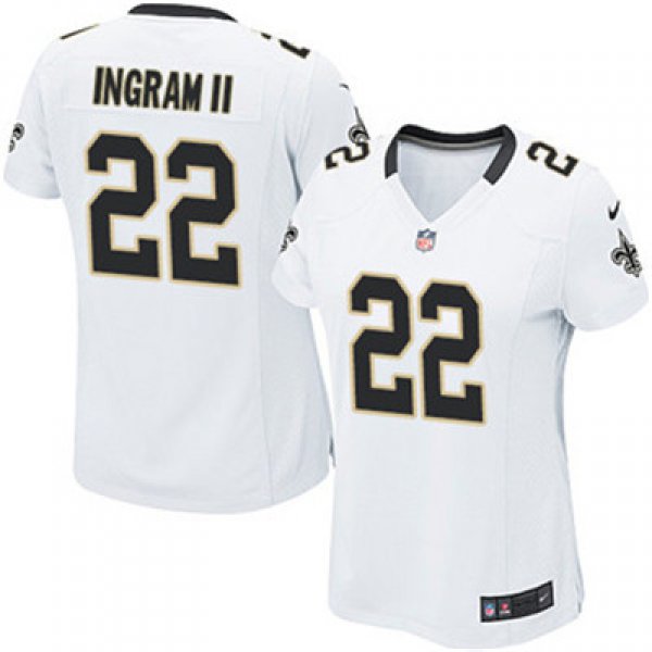 Women's Nike New Orleans Saints #22 Mark Ingram II White Stitched NFL Elite Jersey