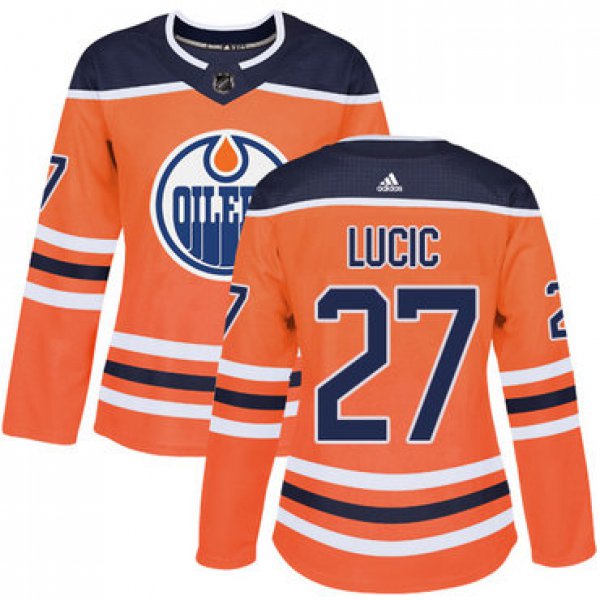 Adidas Edmonton Oilers #27 Milan Lucic Orange Home Authentic Women's Stitched NHL Jersey