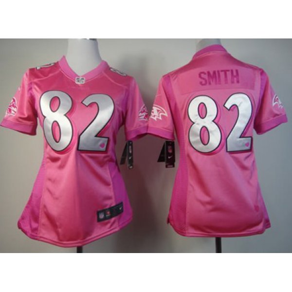 Nike Baltimore Ravens #82 Torrey Smith Pink Love Womens Jersey