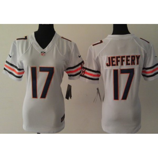 Nike Chicago Bears #17 Alshon Jeffery White Game Womens Jersey