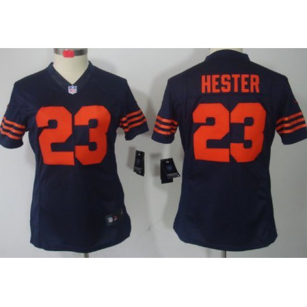 Nike Chicago Bears #23 Devin Hester Blue With Orange Limited Womens Jersey