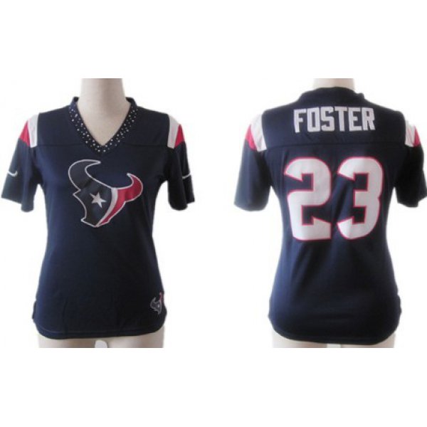 Nike Houston Texans #23 Arian Foster 2012 Blue Womens Field Flirt Fashion Jersey