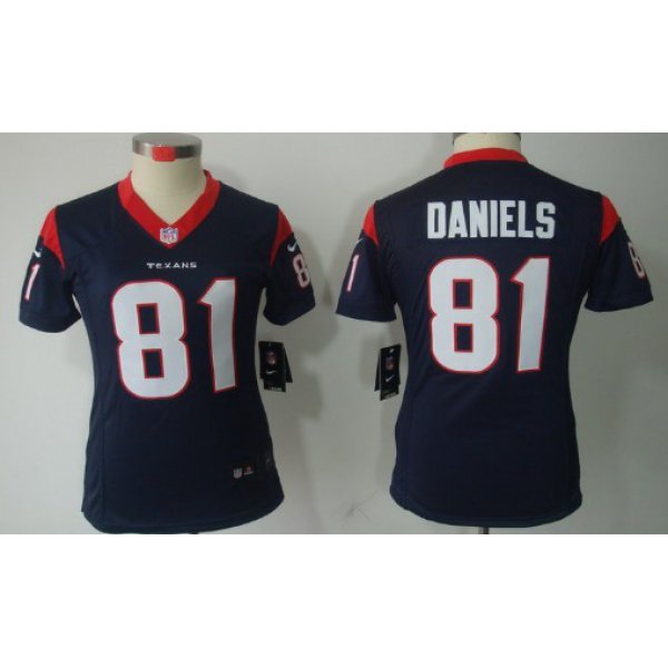 Nike Houston Texans #81 Owen Daniels Blue Limited Womens Jersey