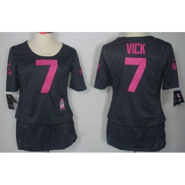 Nike Philadelphia Eagles #7 Michael Vick Breast Cancer Awareness Gray Womens Jersey