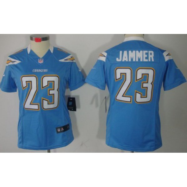 Nike San Diego Chargers #23 Quentin Jammer Light Blue Limited Womens Jersey