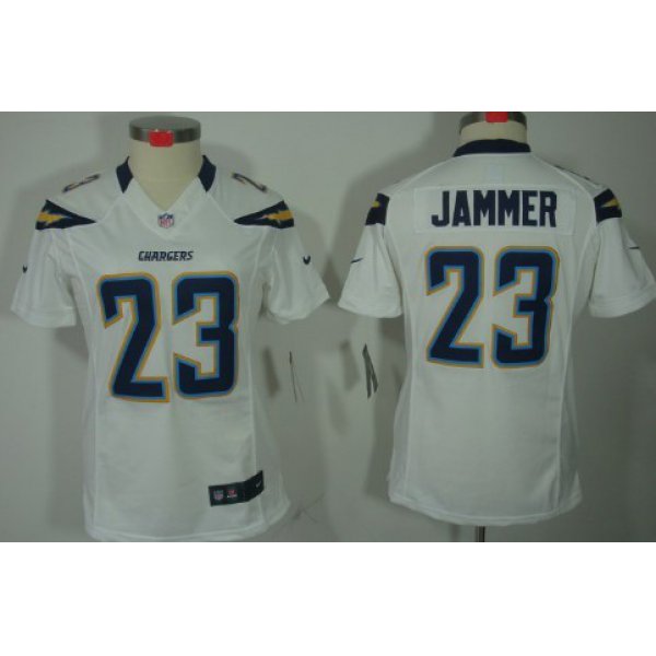 Nike San Diego Chargers #23 Quentin Jammer White Limited Womens Jersey