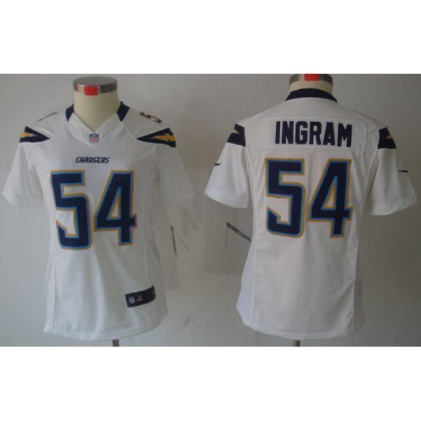Nike San Diego Chargers #54 Melvin Ingram White Limited Womens Jersey