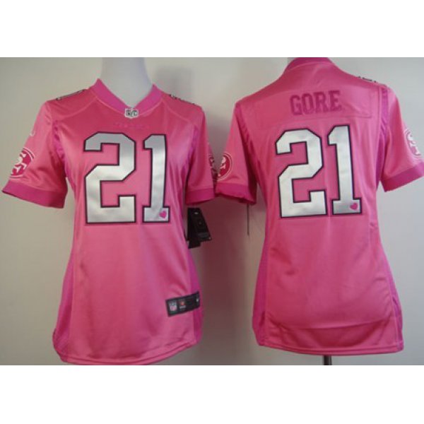 Nike San Francisco 49ers #21 Frank Gore Pink Love Womens Jersey