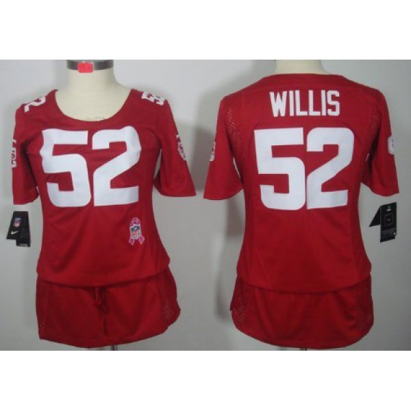 Nike San Francisco 49ers #52 Patrick Willis Breast Cancer Awareness Red Womens Jersey