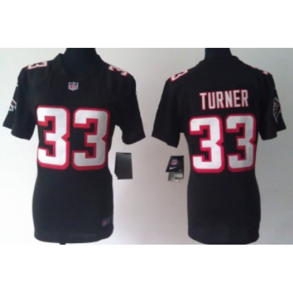 Nike Atlanta Falcons #33 Michael Turner Black Game Womens Jersey