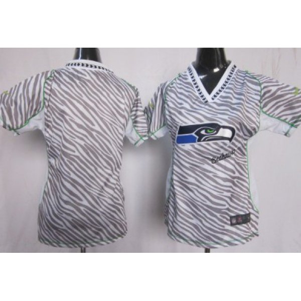 Nike Seattle Seahawks Blank 2012 Womens Zebra Fashion Jersey