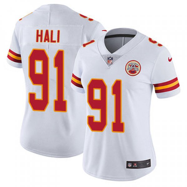 Women's Nike Kansas City Chiefs #91 Tamba Hali White Stitched NFL Vapor Untouchable Limited Jersey