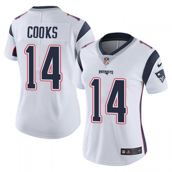 Women's Nike Patriots #14 Brandin Cooks White Stitched NFL Vapor Untouchable Limited Jersey