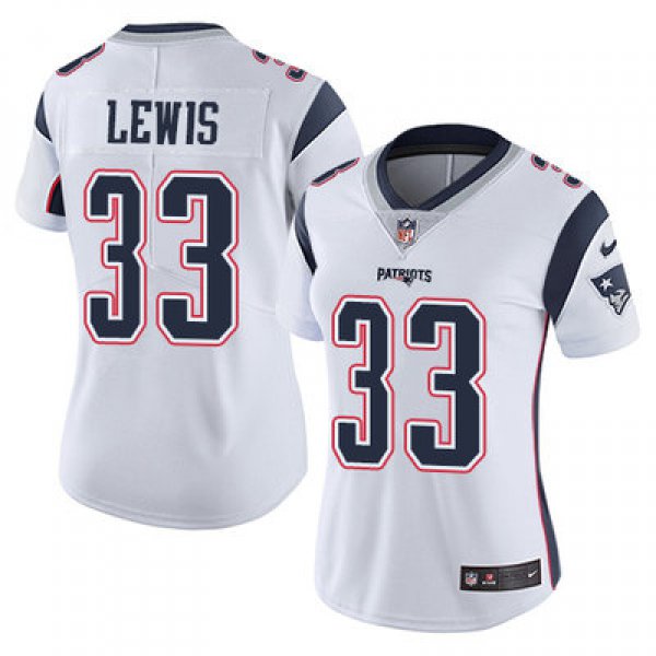 Women's Nike Patriots #33 Dion Lewis White Stitched NFL Vapor Untouchable Limited Jersey