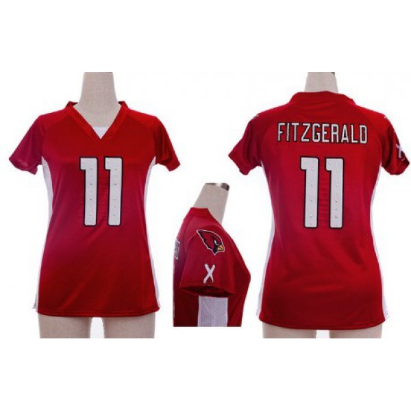 Nike Arizona Cardinals #11 Larry Fitzgerald 2012 Red Womens Draft Him II Top Jersey