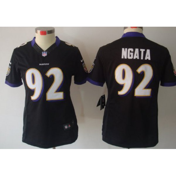 Nike Baltimore Ravens #92 Haloti Ngata Black Limited Womens Jersey