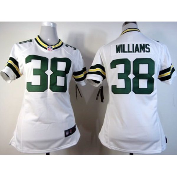 Nike Green Bay Packers #38 Tramon Williams White Game Womens Jersey