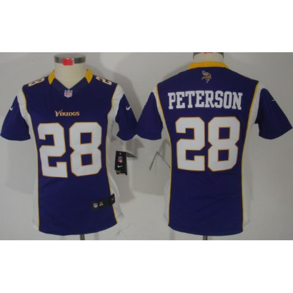 Nike Minnesota Vikings #28 Adrian Peterson Purple Limited Womens Jersey