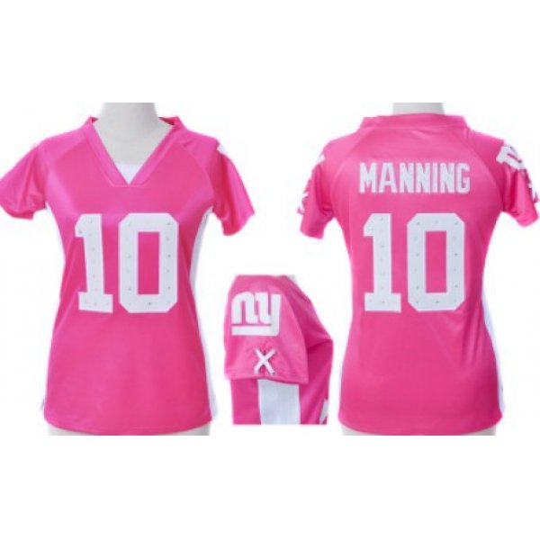 Nike New York Giants #10 Eli Manning 2012 Pink Womens Draft Him II Top Jersey
