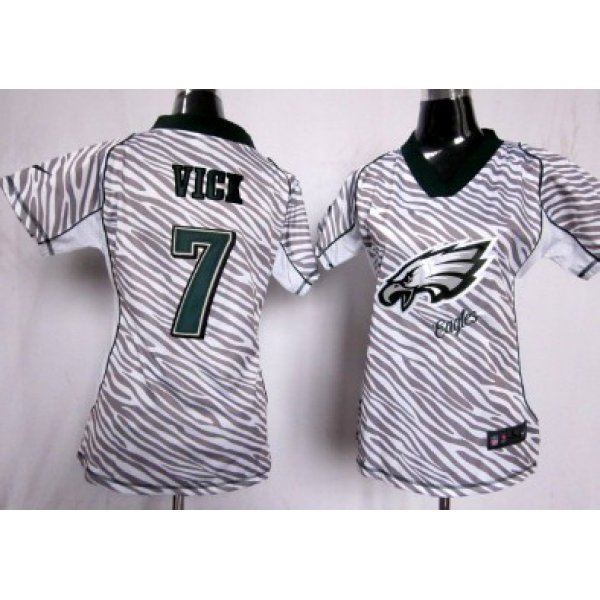 Nike Philadelphia Eagles #7 Michael Vick 2012 Womens Zebra Fashion Jersey