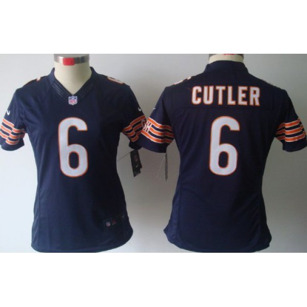 Nike Chicago Bears #6 Jay Cutler Blue Limited Womens Jersey