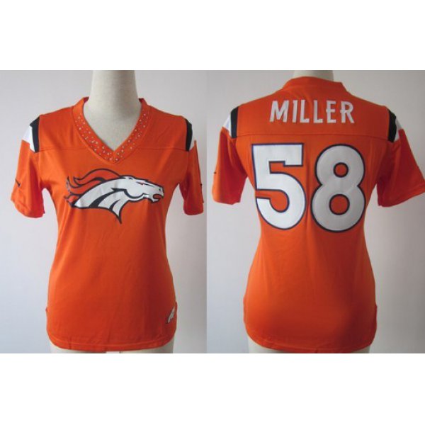 Nike Denver Broncos #58 Von Miller 2012 Orange Womens Field Flirt Fashion Jersey
