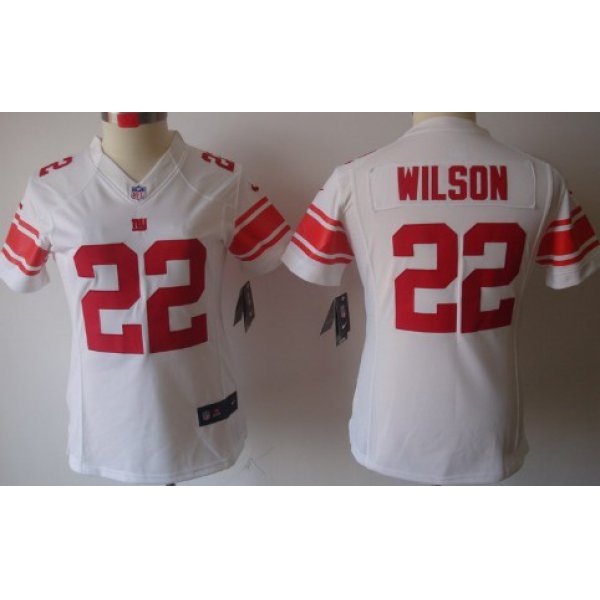 Nike New York Giants #22 David Wilson White Limited Womens Jersey