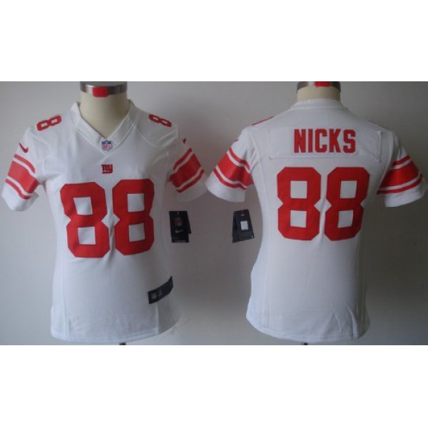 Nike New York Giants #88 Hakeem Nicks White Limited Womens Jersey