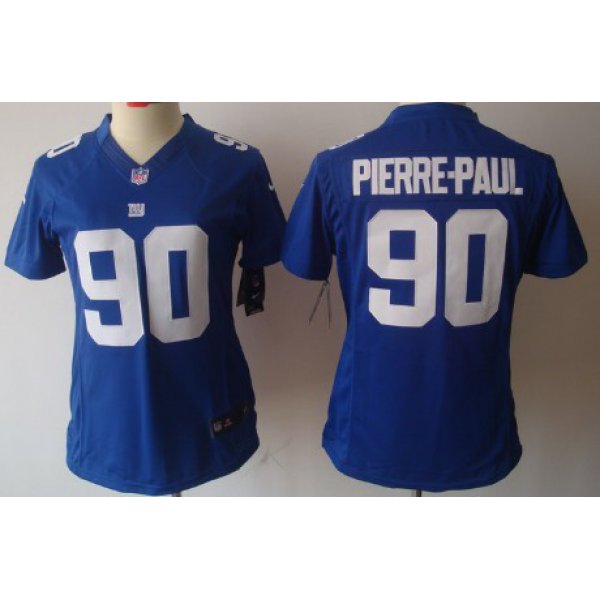 Nike New York Giants #90 Jason Pierre-Paul Blue Limited Womens Jersey