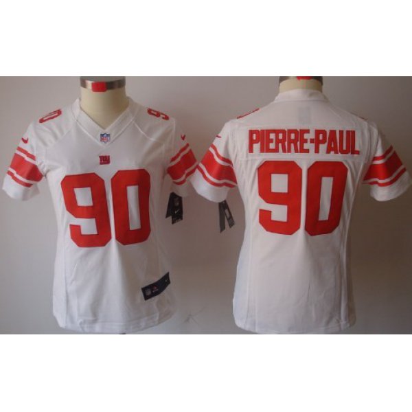 Nike New York Giants #90 Jason Pierre-Paul White Limited Womens Jersey