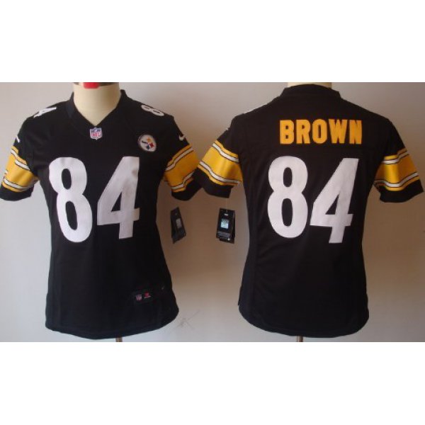 Nike Pittsburgh Steelers #84 Antonio Brown Black Limited Womens Jersey