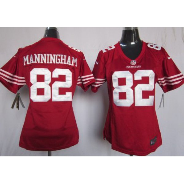 Nike San Francisco 49ers #82 Mario Manningham Red Game Womens Jersey