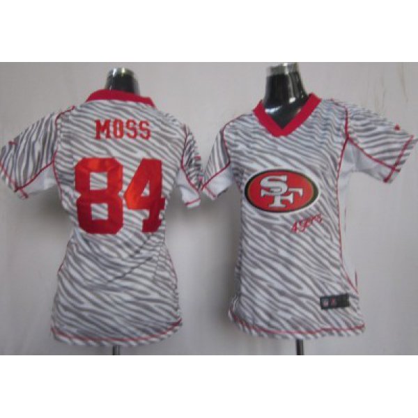 Nike San Francisco 49ers #84 Randy Moss 2012 Womens Zebra Fashion Jersey