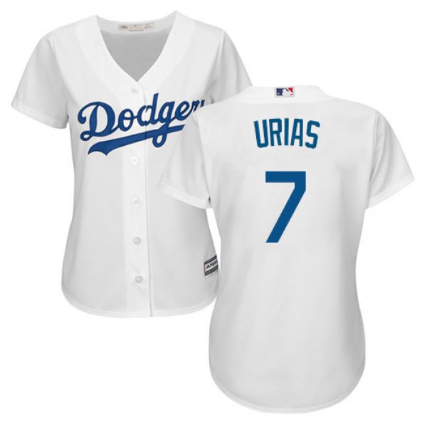 Dodgers #7 Julio Urias White Home Women's Stitched Baseball Jersey