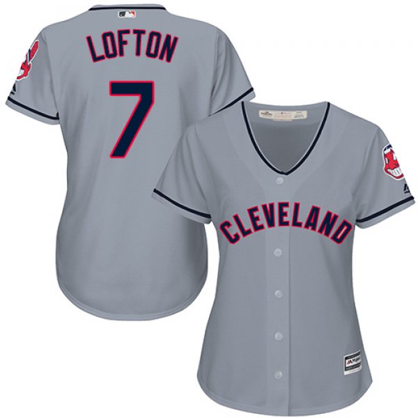 Indians #7 Kenny Lofton Grey Road Women's Stitched Baseball Jersey