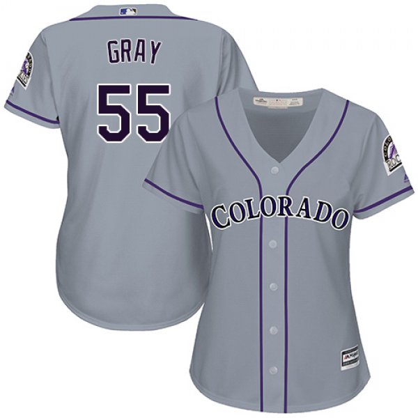 Rockies #55 Jon Gray Grey Road Women's Stitched Baseball Jersey