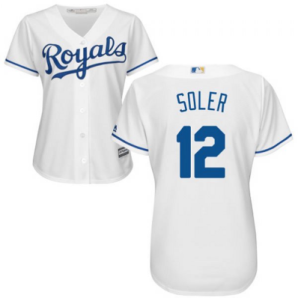Royals #12 Jorge Soler White Home Women's Stitched Baseball Jersey