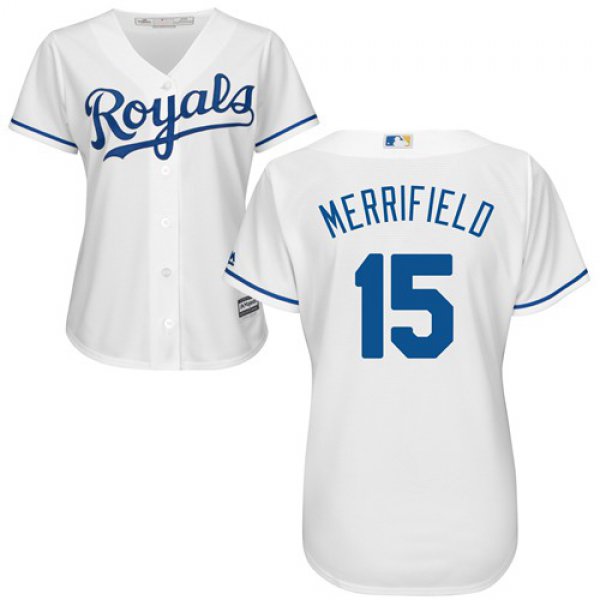 Royals #15 Whit Merrifield White Home Women's Stitched Baseball Jersey