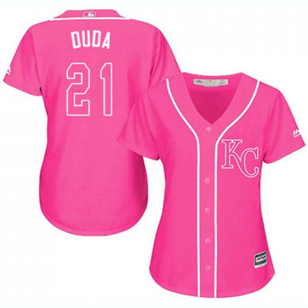 Royals #21 Lucas Duda Pink Fashion Women's Stitched Baseball Jersey