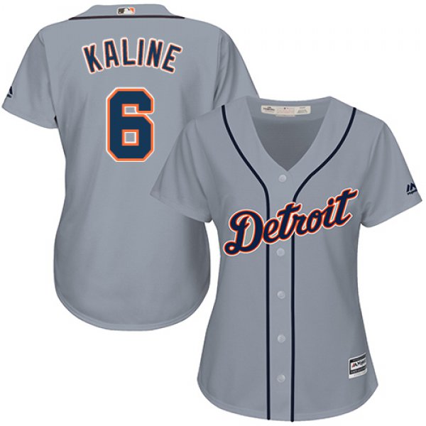 Tigers #6 Al Kaline Grey Road Women's Stitched Baseball Jersey