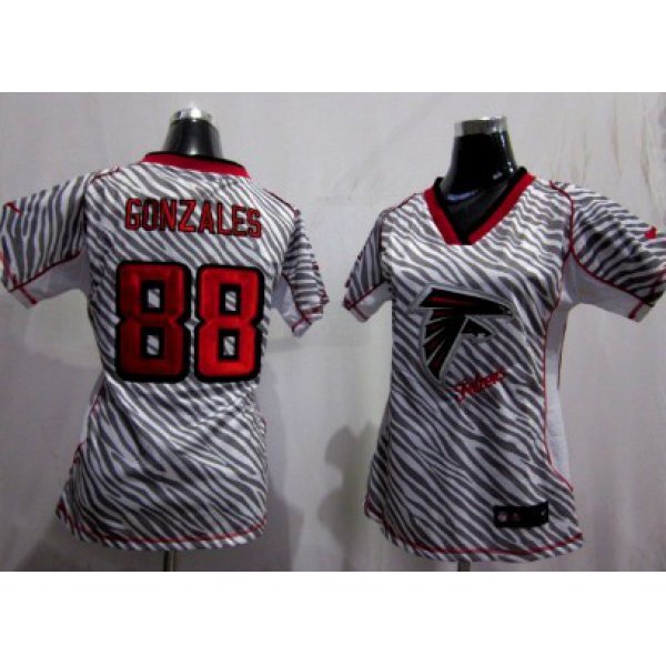 Nike Atlanta Falcons #88 Tony Gonzalez 2012 Womens Zebra Fashion Jersey