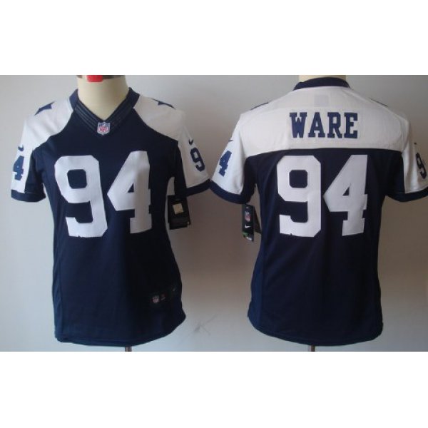Nike Dallas Cowboys #94 DeMarcus Ware Blue Thanksgiving Limited Womens Jersey