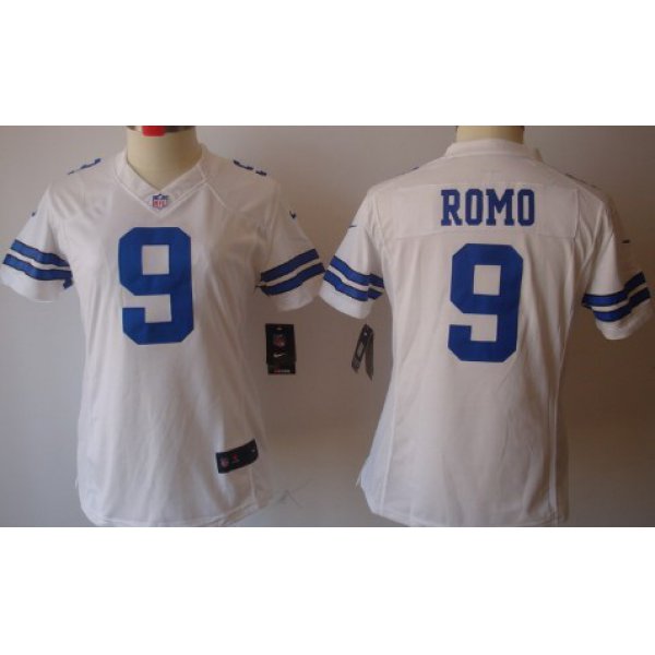 Nike Dallas Cowboys #9 Tony Romo White Limited Womens Jersey