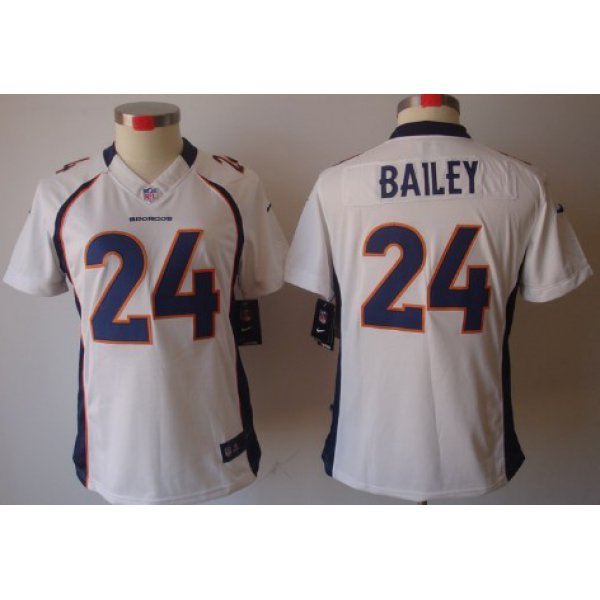 Nike Denver Broncos #24 Champ Bailey White Limited Womens Jersey
