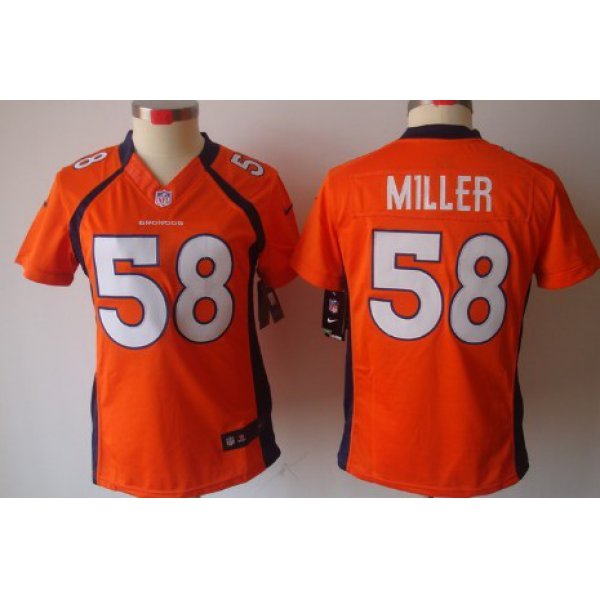 Nike Denver Broncos #58 Von Miller Orange Limited Womens Jersey