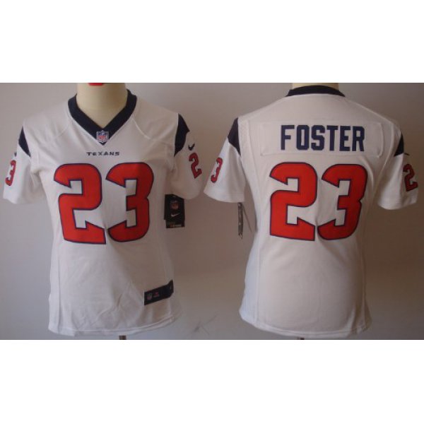Nike Houston Texans #23 Arian Foster White Limited Womens Jersey